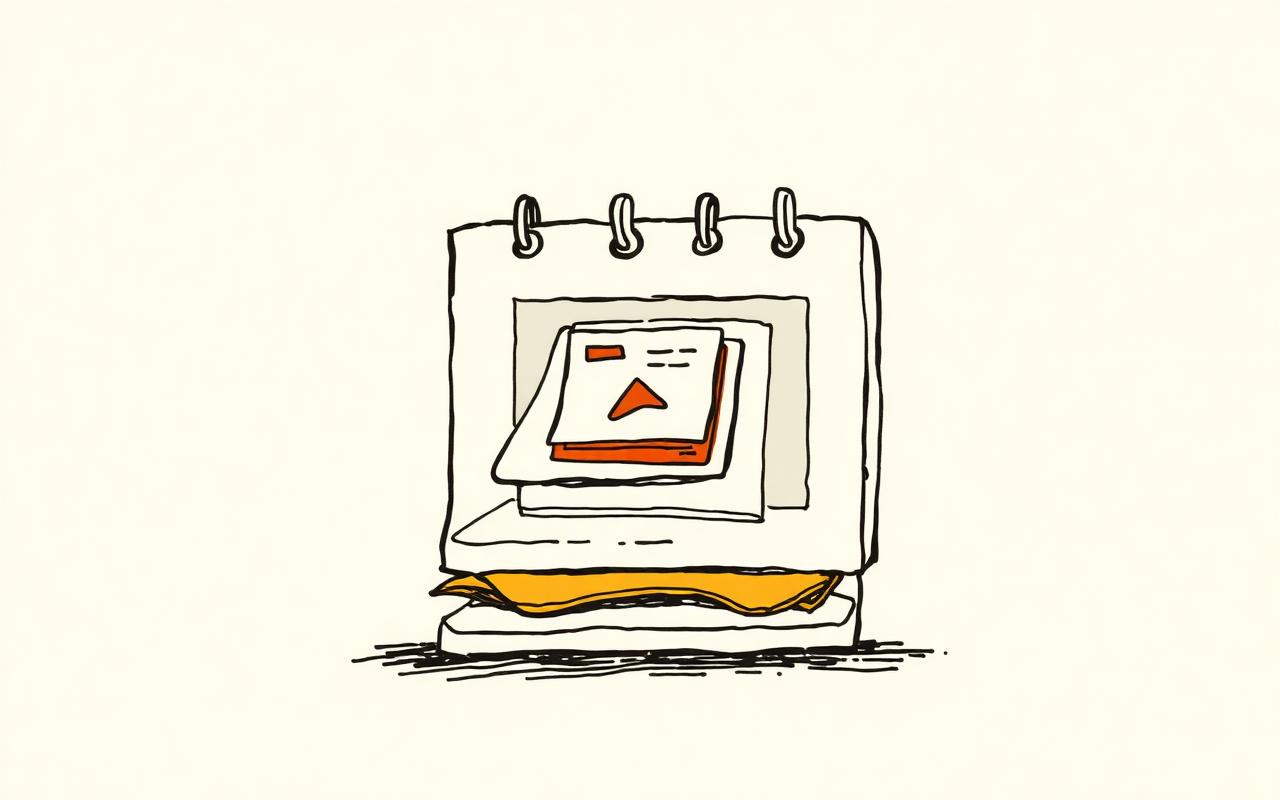 Exploded view of a calendar block showing model, document, and folder layers inside