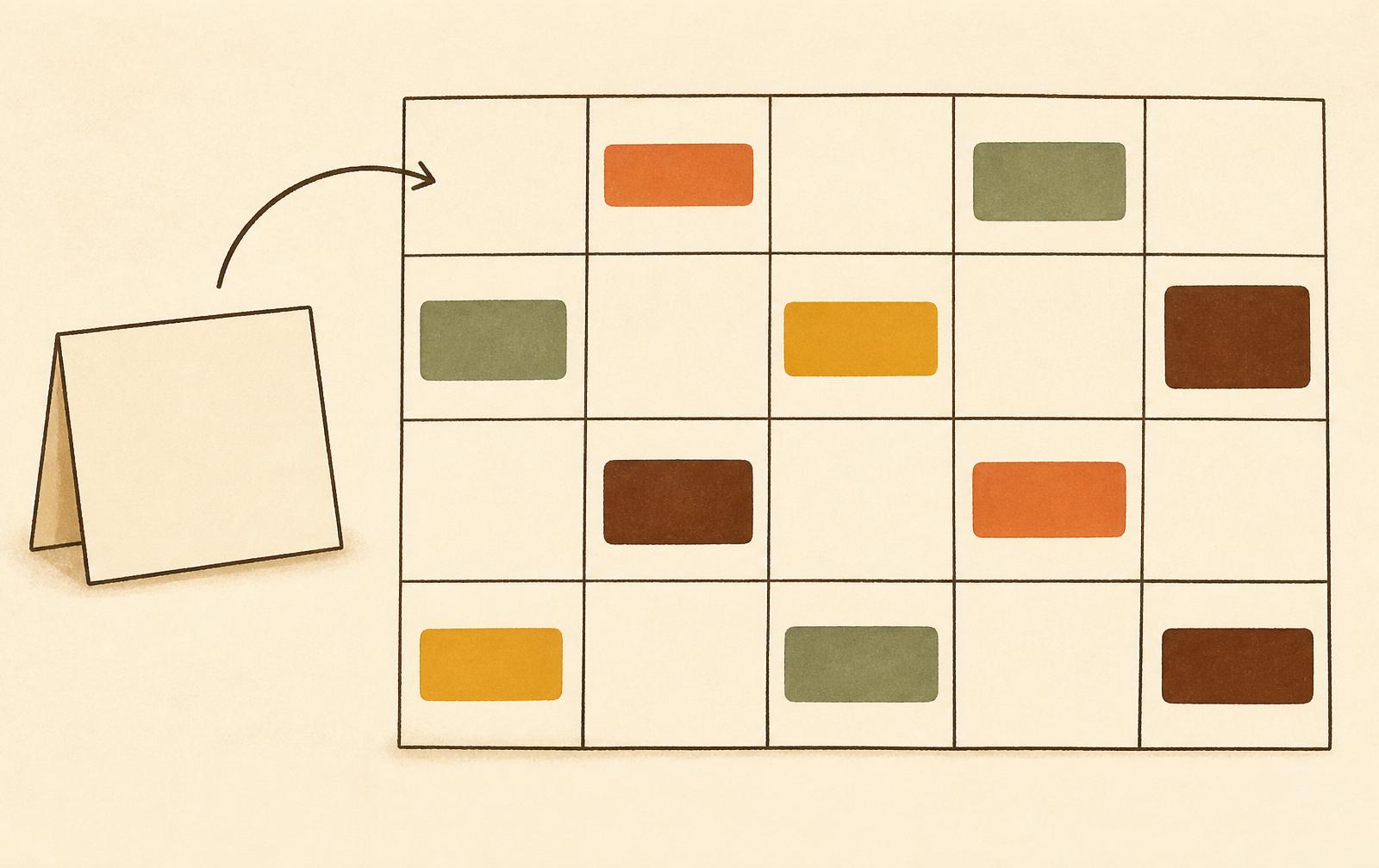 A combo running as colored blocks on a weekly calendar