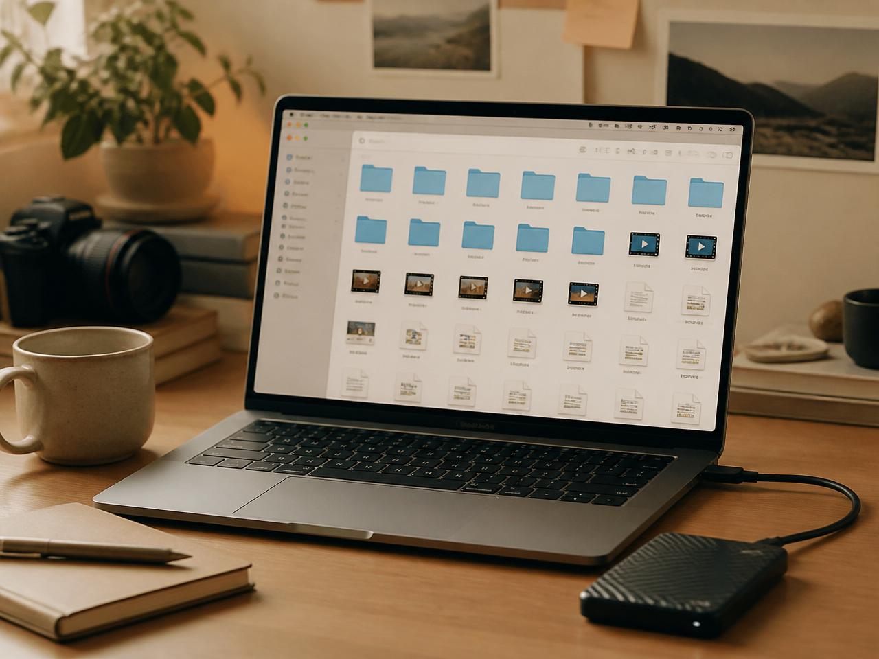 Footage folders organised by shoot day and camera