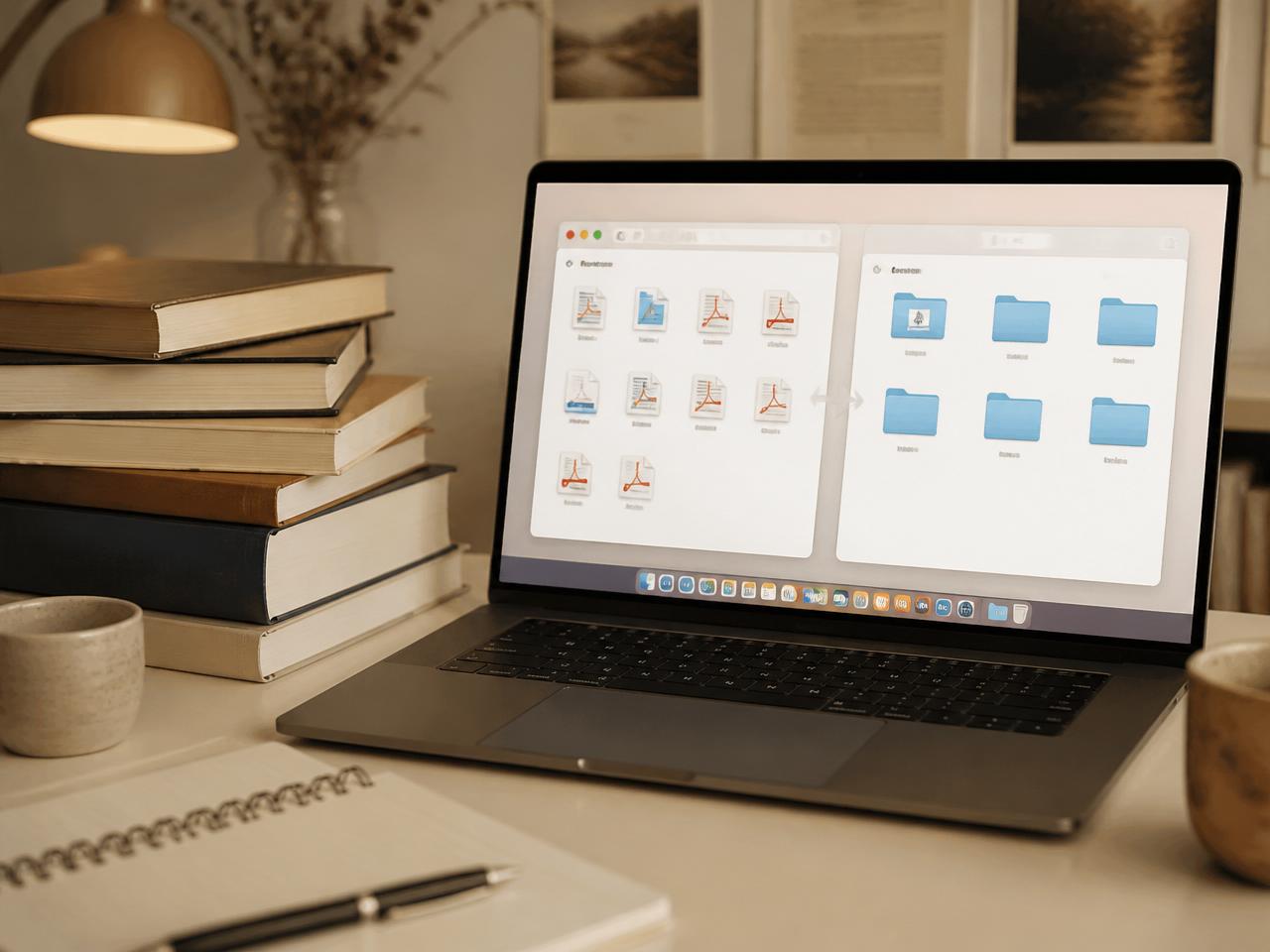 A tidy folder tree sorted by course and week